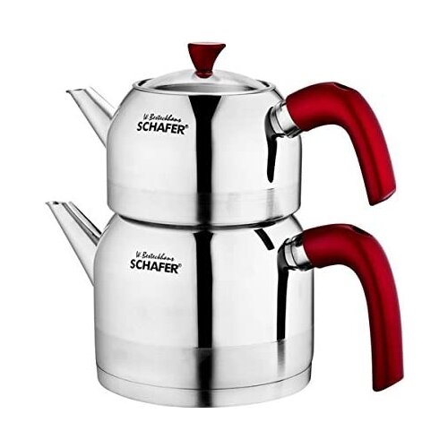 Schafer Ada Small Teapot Red/Upper Hopper 0.85 LT Lower Chamber 1.40 lt