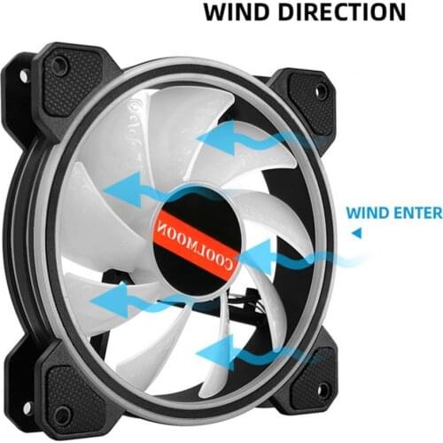 Powerful Useful 5V ARGB LED Computer Fan Cooler Strong RGB Fan Fluid Bearing for Office