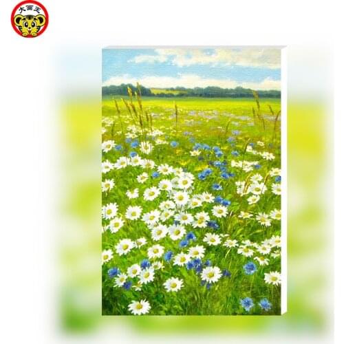 Flower Field Landscape home decor Oil Painting Abstract Leaves Colored Handmade Home Decoration Plants picture by poppies