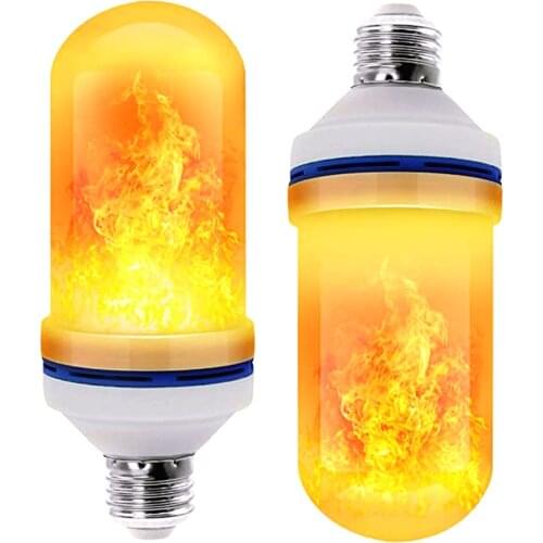 2020 New LED Dynamic Flame Effect Fire Light Bulb E27 B22 E14 LED Corn Bulb Creative Flickering Emulation 5W LED Lamp Light E27