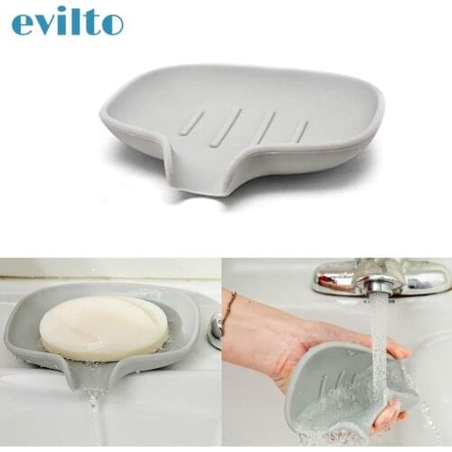 New Soap Holder Non-slip Bathroom Storage Rack Silicone Soap Box Kitchen Sponge Holder Shower Soap Dish Holder Case Container