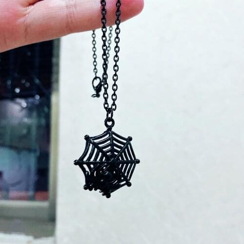 New Fashion Necklace Women cobweb spider halloween Pendants Short Long Women Men Colar Gift Jewelry Choker