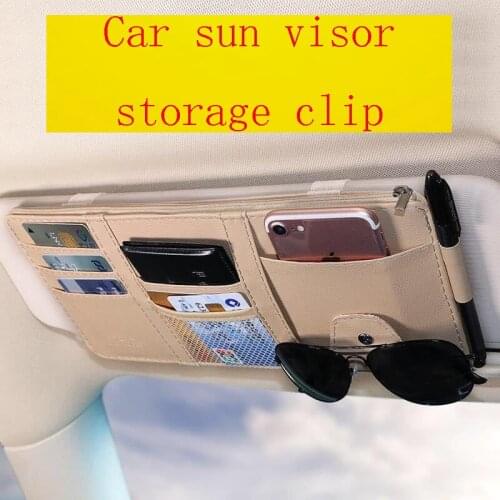 The New Large-capacity Auto CD Bag Leather Sun Visor Cover Car CD Holder Multi-function Car Disc Bag CD Storage Bag Card Holder
