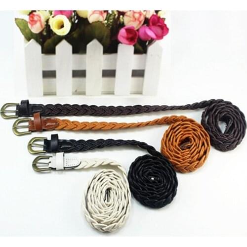 New Fashion Womens Belt Brief Knitted Candy Colored Hemp Rope Braid Belt Female Belt For Dress High Quality Belt