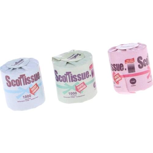 Lot 3Pcs Mini Toilet Papers Tissues 1/12 DollHouse Miniature Bathroom Decoration