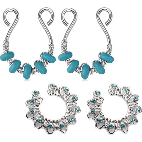 Fake Clip On Rings Surgical Steel Adjustable Non-Pierced Body Piercing Circular Barbell Faux Jewelry