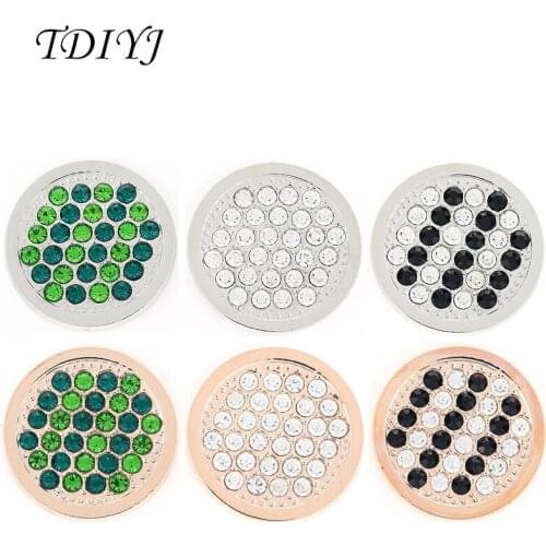 TDIYJ New Design My Coin 33mm Interchangeable Big Crystal Coin Disc Pendants for Coin Holder Necklace as Women Jewelry 1Pcs