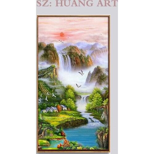 Sell a large number of Chinese high quality landscape oil painting hand-painted decorative theme hotels and family and cafes