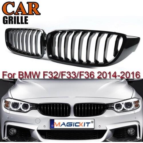 MagicKit Front Hood Kidney Grille Bumper Diamond Shape Grill Fit For BMW 4 Series F32 F33 F36 F80 F82 2013-2017 Car Replacement