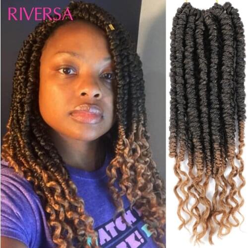 Senegalese Twist Crochet Braids Spring Twist Curly End Pre looped Crochet Hair Synthetic Twist Hair Braiding For Black Women
