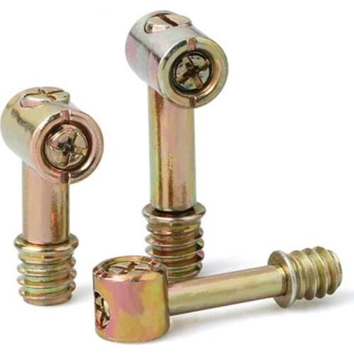 M6 Thicken four-in-one connector screw wheel eccentric Nut assembly Wardrobe bed panel furniture hardware Accessories Color zinc