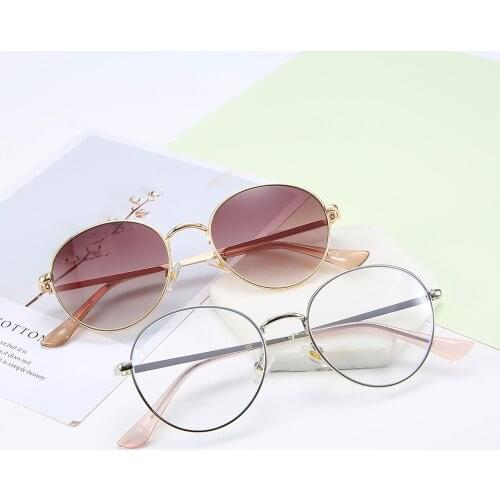 Classic Alloy Round Gradient Sunglasses Men Metal Driving Sun Glasses Women UV400 Shades Sunglass Eyewear Oculos de sol