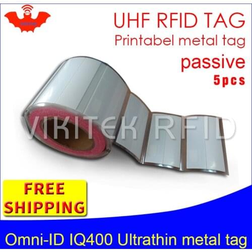 UHF RFID Ultrathin metal tag omni-ID IQ400 915mhz 868mhz Impinj Monza4QT EPC 5pcs free shipping printable passive RFID label