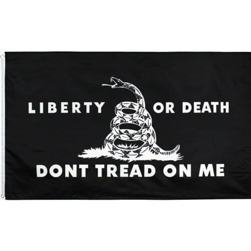 Yehoy hanging 90*150cm liberty or death black tread Tea Party Rattle Snake gadsden flag For Decoration