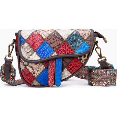 Womens Bag Designer Handbag Lingge Bag Leather Stitching Ethnic Style Crossbody Bag Saddle Bag Messenger Bag Shoulder Bag Bolsa