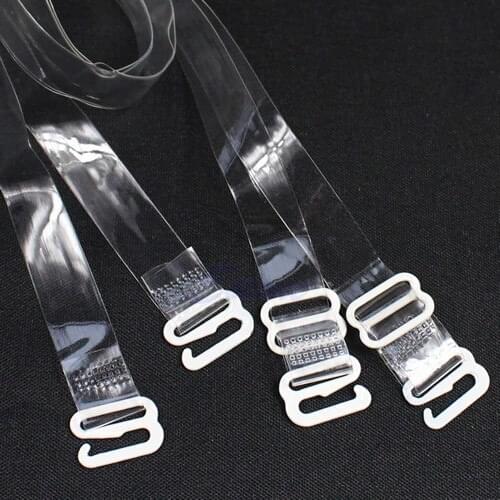 1pair Adjustable Invisible Transparent Clear Bra Strap