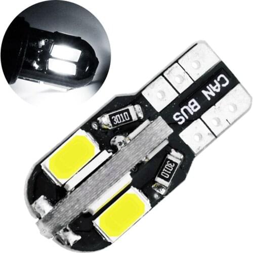 1PCS T10 Led Car Interior Bulb Canbus Error Free W5W 194 168 501 White 8 5730 SMD 12V LED Car Side Wedge Light Lamp Bulb