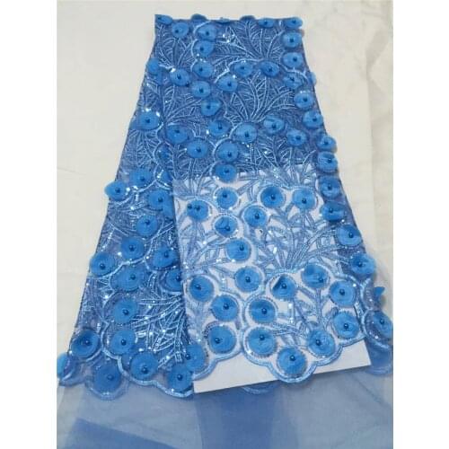 2018 High quality nigerian french lace african lace fabric with beads for party dress 5yards/lot BZL-101512