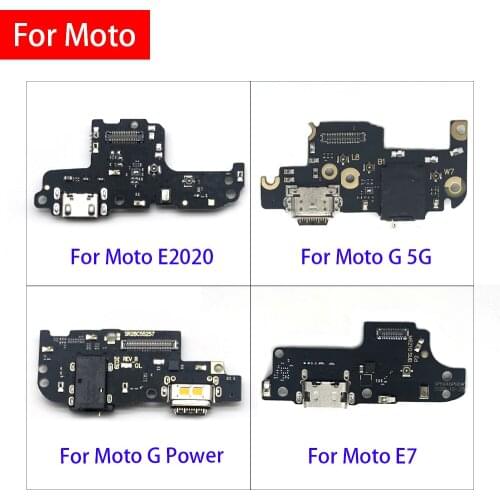 5Pcs，For Moto G 5G/G Power/E7 E2020 /One Fusion Plus USB Charging Port Mic Microphone Dock Connector Board Flex Cable Repair