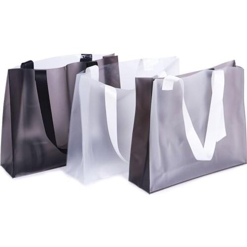 50pcs/lot Fashion PVC bag With handle translucent waterproof shopping bag storage bag 30cmx8cmx25cm