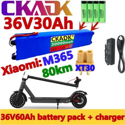 36V 30Ah Scooter Battery Pack forXiaomi Mijia M365 36V 30000mAh Battery pack Electric Scooter BMS Board forXiaomi M365+charger