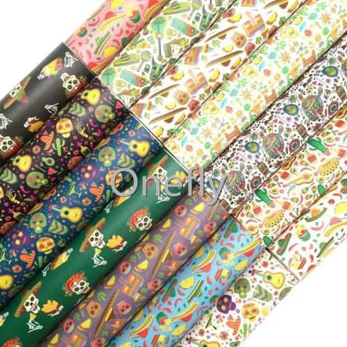 Onefly Mexico Sytles Synthetic Leather, Valentines' Faux Leather Sheets For Bow DIY handbags shoes FZ019