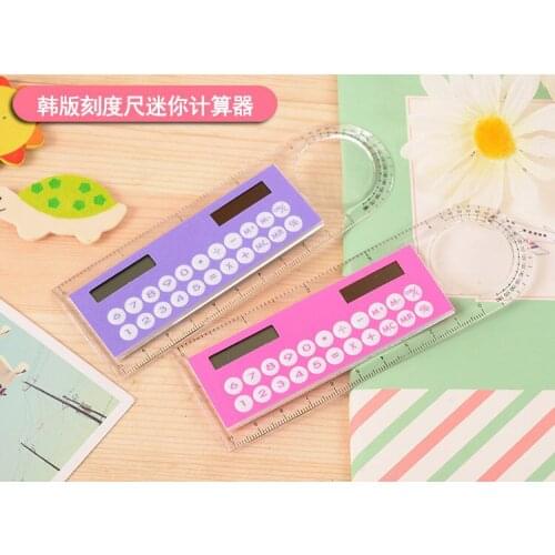Free shipping whilesale 10 cm ruler Creative cute mini portable calculator student count white-collar multi-function calculator