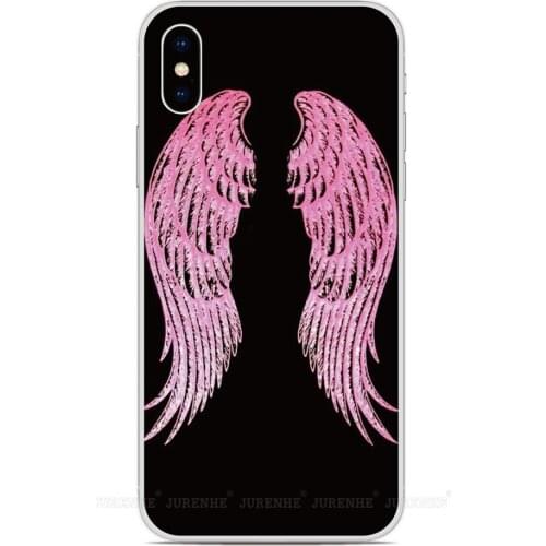 For iPhones 12 Mini 11 Pro XS Max XR X 6 7 8 Plus SE2 SE 2020 Angel Wings Soft Silicone Phone Case For iPod Touch 7 6 5 Cover