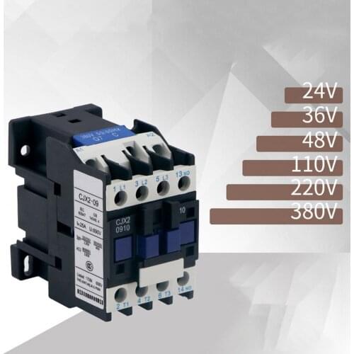 CJX2-0910 AC Contactor Relay 3 Poles Sensitive Switch AC Contactor with Silver Contact for Electric Equipment