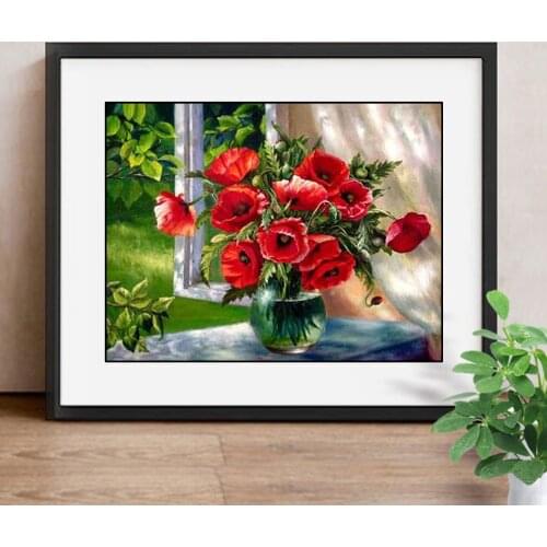 "Flowers"Diamond Embroidery Patterns Rhinestone Handmade Kit,Diamond Painting for Children Cross Stitch Mosaic Home Decor