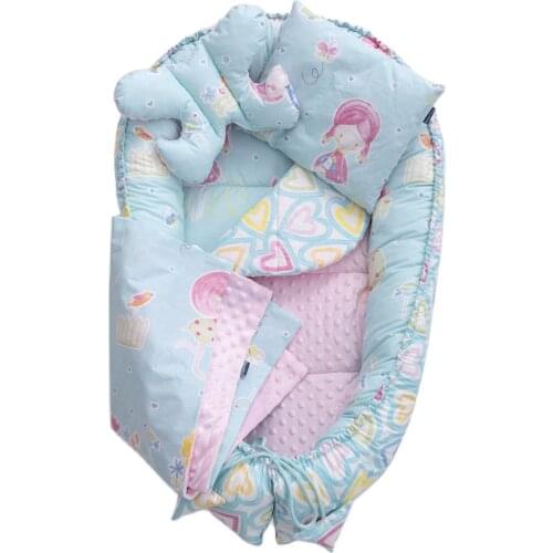 Babynest 5 pcs Baby Toddler Travel Bed Newborn Baby Bed baby Nest Removable Baby Bed Portable Crib