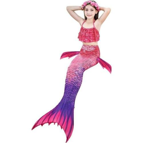 Swimmable Children Mermaid Tails With Monofin Fin Bikinis Set Girls Kids Swimsuit Mermaid Tail Cosplay Costume for Girl Swimming