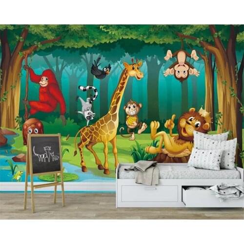 Beibehang Custom photo wallpaper mural Fantasy animal forest Cartoon Childrens Room Kids Room Decorative Painting 3d wallpaper