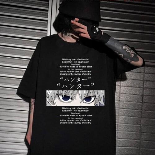 Anime Hunter X Hunter T Shirt Funny Killua Printed Harajuku Summer Short-sleeve Male T-shirt Harajuku