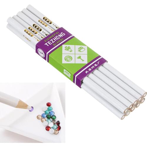 50 PCS White Wooden Point Pen Wax Picker Pencil for Nail Art Rhinestones Bead