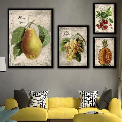 Canvas Art Print Fruits Painting Nordic Home Decor Pineapple Strawberry Poster Wall Art Picture for Kitchen Decoration No Framed