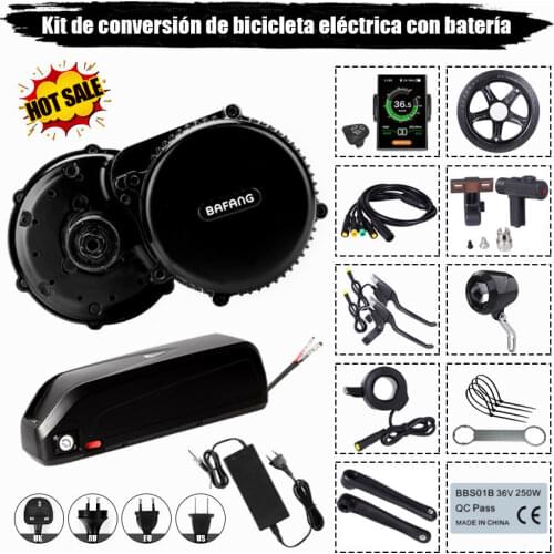 Bafang BBS02B BBS02 48V 750W mid drive electric motor kit with 48V 52V 13AH 17.5Ah Li-ion down tube ebike battery