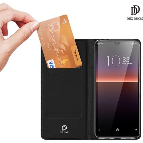 Super DD Leather Wallet Case For Sony Xperia L4 DUX DUCIS Skin Pro Series Flip Case Full Protection with Stand and card slot