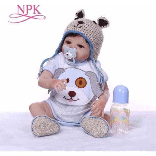 NPK Boneca Reborn 19inch Soft Silicone Vinyl Doll 47cm Soft Silicone Reborn Baby Doll Newborn Lifelike Bebe Reborn Dolls