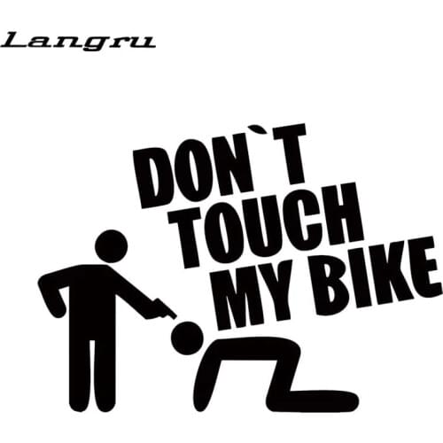 Langru Car Sticker For Don't Touch My Bike Auto Sticker Vinyl Decal Shocker Conquer Personality JDM