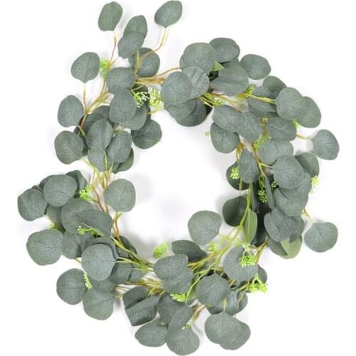 Artificial Flowers Simulation Silk Garland Red Fruit Eucalyptus Holiday Decoration Plant Plastic PE 2m Wall Decoratio Pink Rose