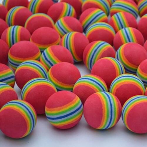 PLAYEAGLE Sponge Golf Ball Soft Balls Indoor Practice Rainbow Foam Outdoor Golf Training Ball 100pcs Golf Game Balls