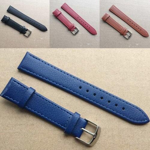 New Style Leather Watchband 14mm 16mm 18mm 20mm 22mm Handmade Universal Watch Straps Watch Accessories With Silver Color Buckle