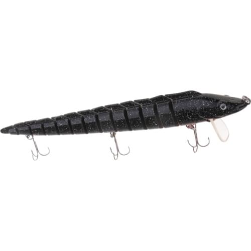Lifelike 3D Eyes Eel Lure 12 Segment Multi Jointed Fishing Lure Swimbaits for Striped Bass Striper 4 Colors
