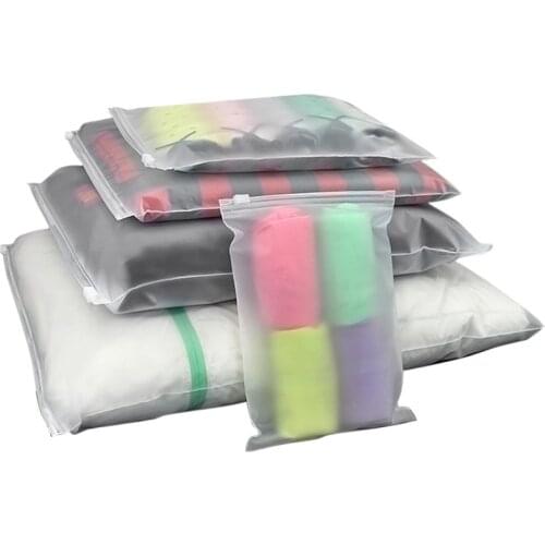 1Pcs Travel Storage Bag Self Seal Clear Underwear Socks Organizer Waterproof PVC Clothes Bags Make Up Pouch 5 Sizes
