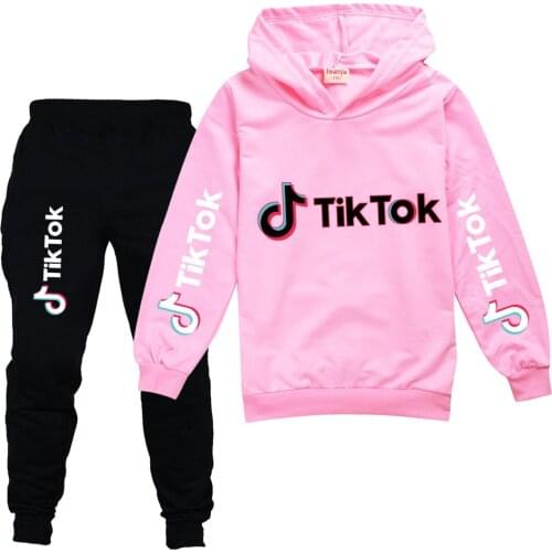 TIK TOK boys girls pullovers childrens fashion hooded t-shirt suit childrens clothing christmas outfit