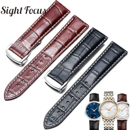 Italian Calfskin Leather Watch Straps for Omega Watch Seamaster Speedmaster De Ville Band 19mm 20mm 21mm Watch Belt Men Bracelet