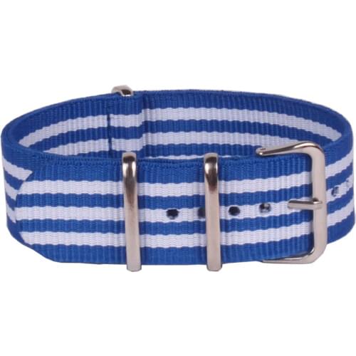 Hot man Women 22 mm Strong Blue White Casual Military Army nato fabric Nylon Watch watchband Woven Straps Bands Buckle belt 22mm