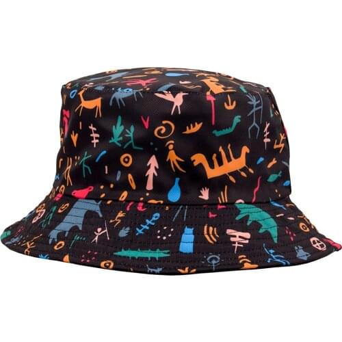 Vegetable fisherman hat female ant pattern Korean version dinosaur pattern sunshade basin hat cactus leaf star hat bucket hat
