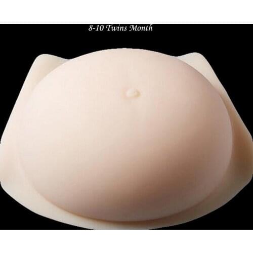 8-10 Month Twins 5900g Largest Silicone Belly White or Beige Silicone Jell Belly Pregnacy Test Realistic Baby Bump Belly Fat